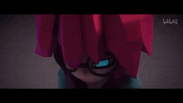 a cartoon character with red hair is standing next to another character .