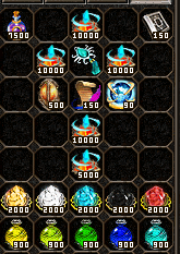 a grid of items with the number 1500 at the top of the grid