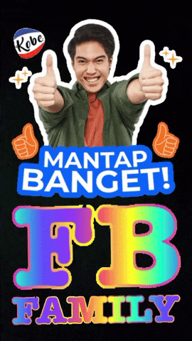 a man giving a thumbs up next to a sign that says mantap banget