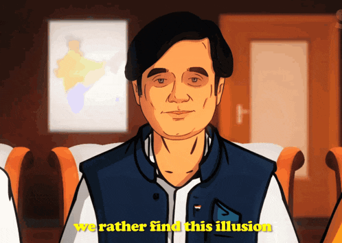 a cartoon of a man with the words " we rather find this illusion " below him