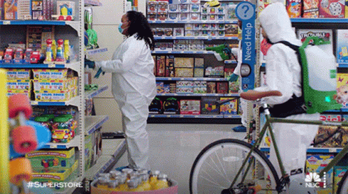 Sanitizing Superstore GIF - Sanitizing Superstore Cleaning GIFs