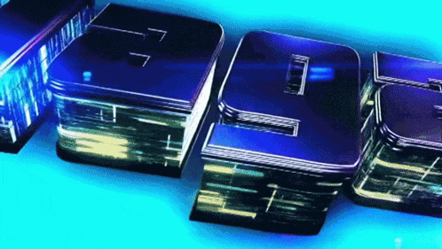 a blue background with a stack of squares that says ' nbc ' on them