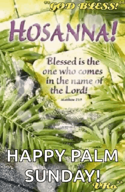 hosanna ! blessed is the one who comes in the name of the lord ! happy palm sunday