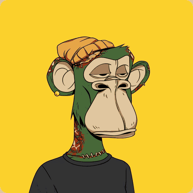 a cartoon of a monkey with a bandage on his neck