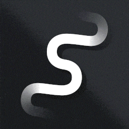 a white letter s is surrounded by a spiral