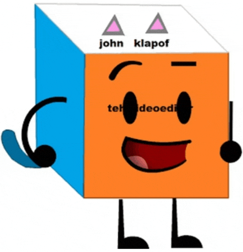 a cartoon character with the name john klapof on top