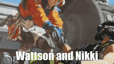 a picture of two soldiers shaking hands with the words wattson and nikki below them