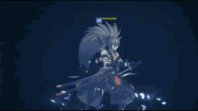 a video game screen shows a character with 60 points