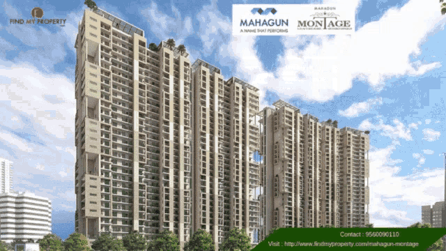 an advertisement for mahagun montage shows a picture of the building