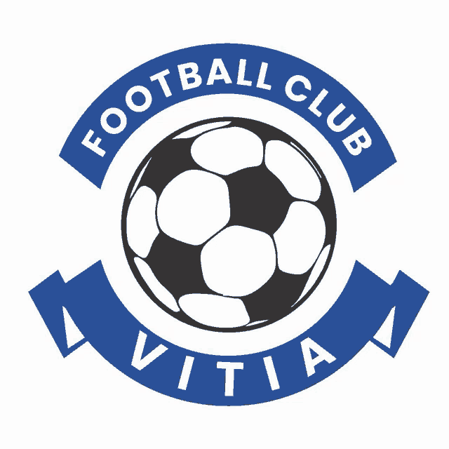 the logo for the football club vitia has a soccer ball in the center