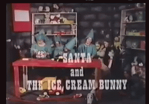 Santa And The Ice Cream Bunny GIF - Santa And The Ice Cream Bunny GIFs