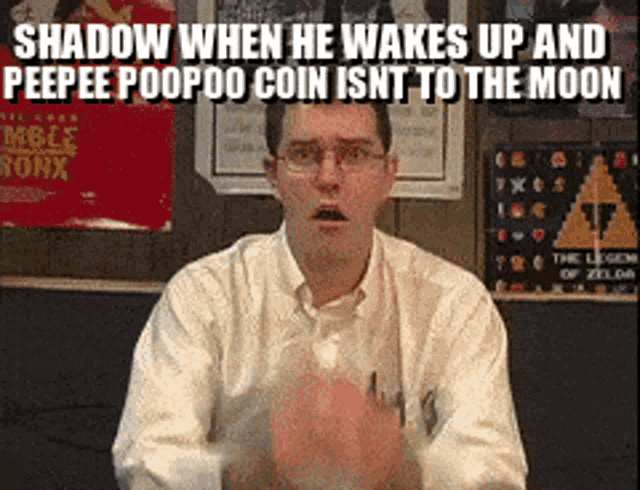 shadow when he wakes up and peepee poopoo coin isn't to the moon