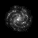 a black and white image of a galaxy in the night sky .