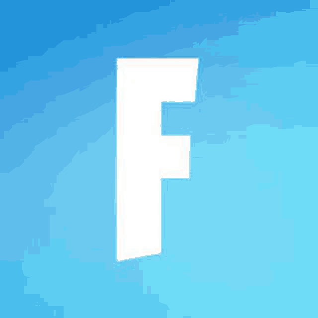 the letter f is on a blue background .