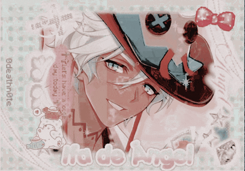 a picture of a boy with a hat and the words made angel