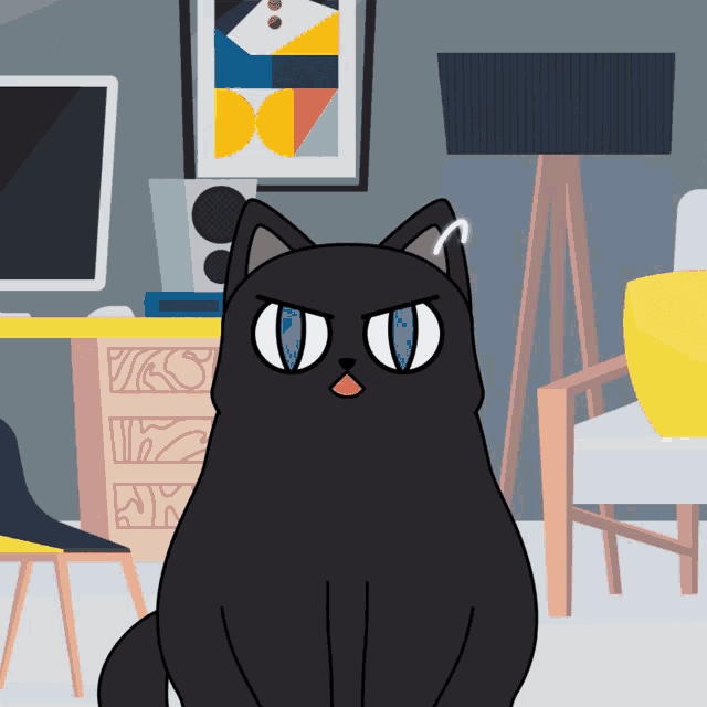 a black cat with blue eyes is sitting in front of a dresser with the letter y on it