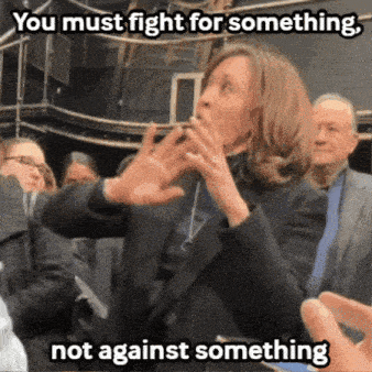 a woman says " you must fight for something " in front of a crowd