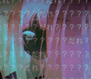 a picture of a girl with a lot of question marks