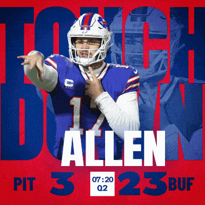 a poster for the buffalo bills shows a player named allen