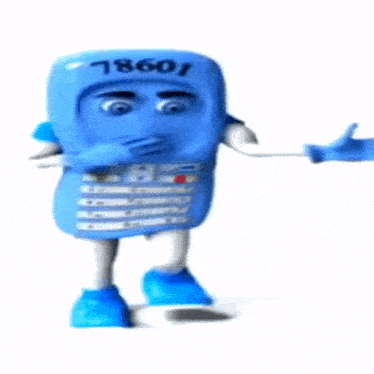 a blue cell phone mascot is holding a pair of scissors ..