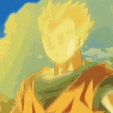 a close up of a cartoon character 's face with yellow hair