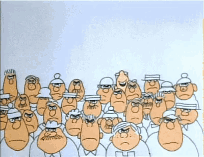 a cartoon drawing of a group of people with the word ho on the bottom