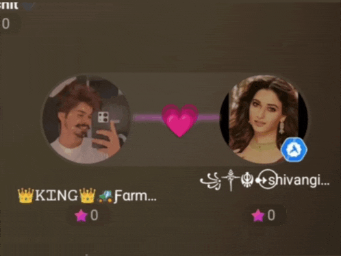 a man taking a picture of himself next to a woman with the name king farm on the bottom
