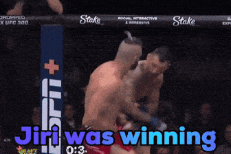 a screenshot of a ufc fight with the words jiri was winning