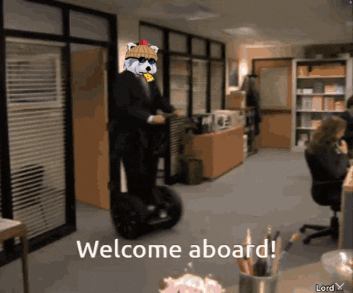 a welcome aboard message is displayed on the screen