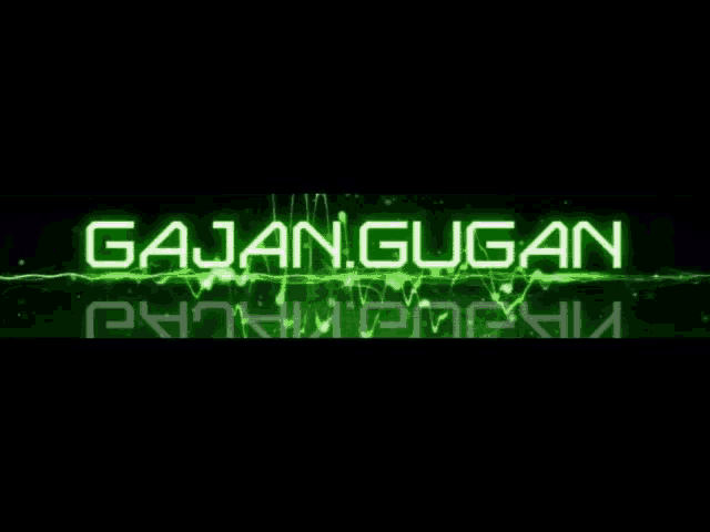 a green sign that says ' gaban guan ' on it