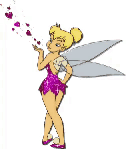 tinkerbell from disney 's tinkerbell blowing hearts out of her hand