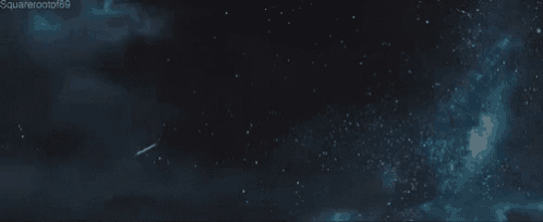 a shooting star is flying through the night sky with a galaxy in the background .