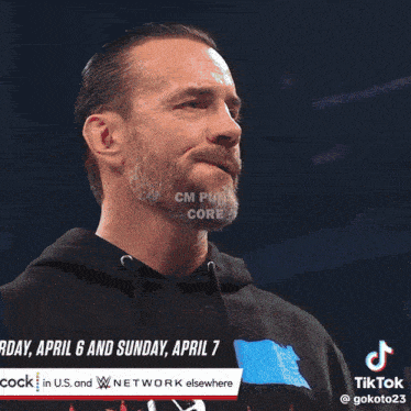 a blue background with the words cm punk core above it