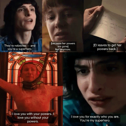 a collage of images with the words " they 're nobodies and you 're a superhero " on top