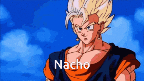 a cartoon character with the word nacho written on it