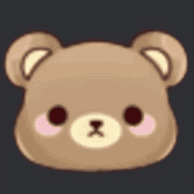 a close up of a teddy bear 's face with a black background