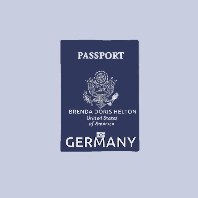 a passport for brenda doris helton is open to a page that says germany