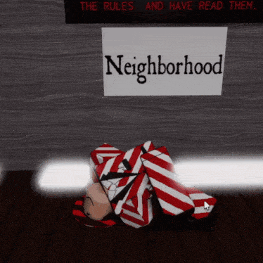 a sign that says neighborhood on it in black