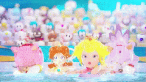 Princess Peach Swimming GIF - Princess Peach Swimming Synchronised GIFs
