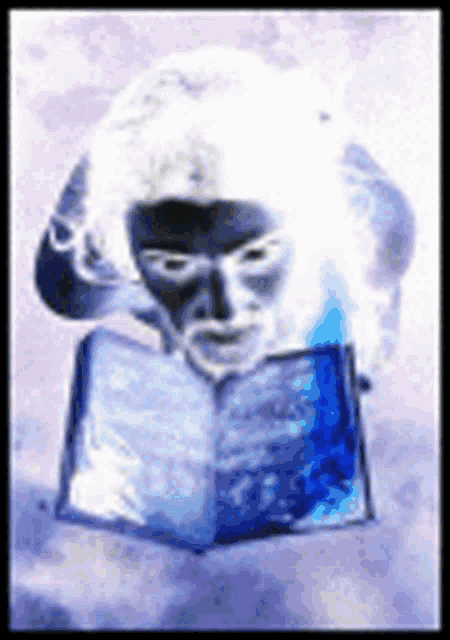 a painting of a man reading a book