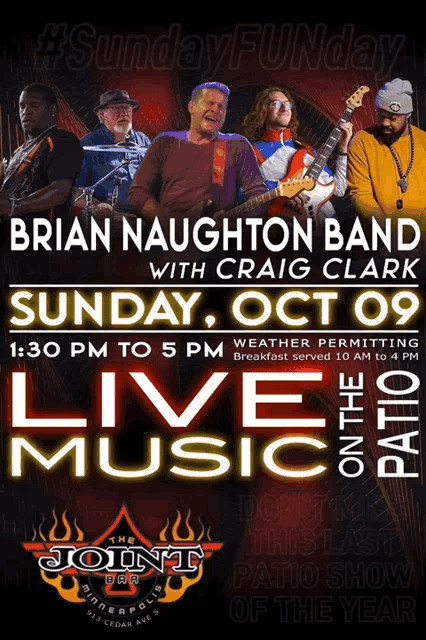 a poster for brian naughton band with craig clark