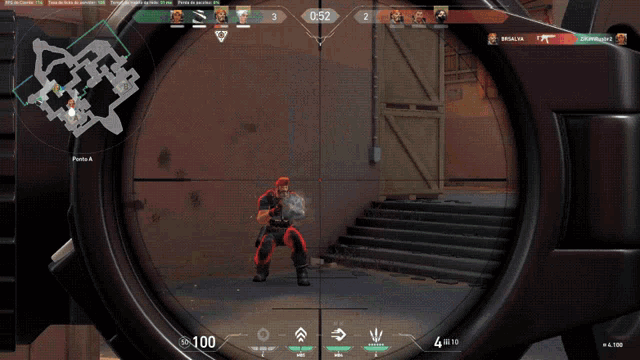 a screenshot of a video game shows a person shooting a rifle