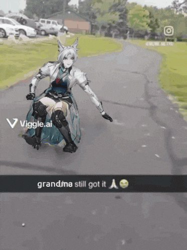 a video of a girl riding a skateboard with the caption grandma still got it a