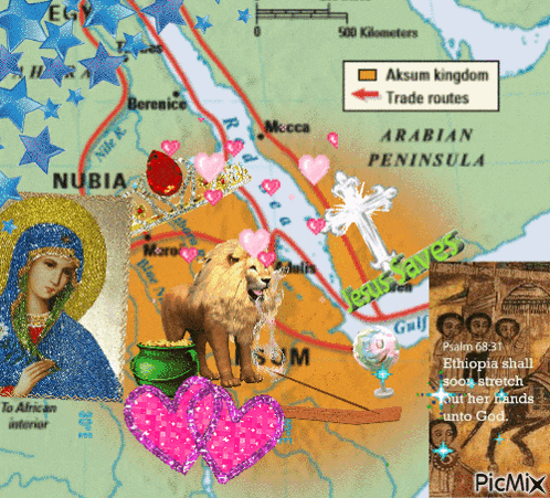 a map of the arabian peninsula with a picture of a lion