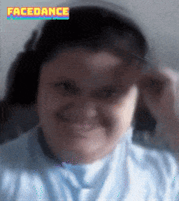 a blurred image of a person with facedance written on the top