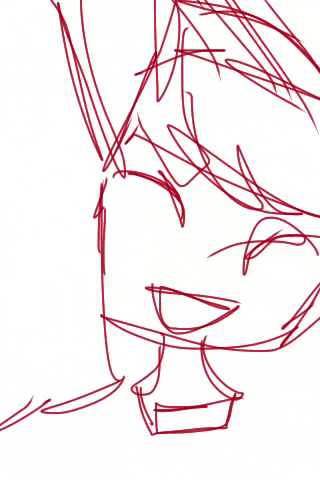 a drawing of a person 's face with a smiley face