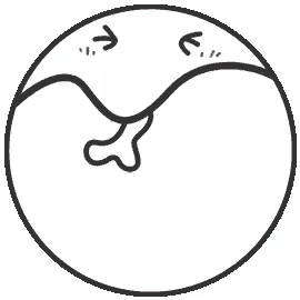 a black and white drawing of a crying smiley face with tears running down its eyes .