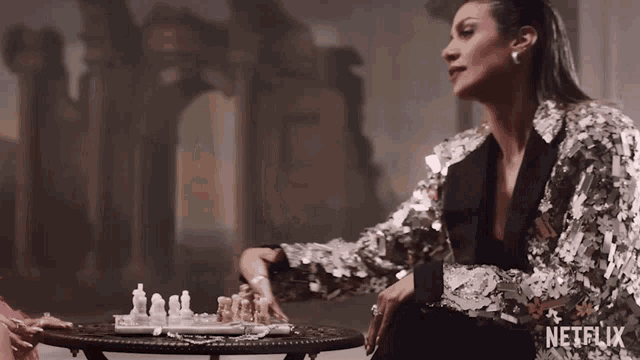 Playing Chess Zeina Khoury GIF - Playing Chess Zeina Khoury Dubai Bling GIFs