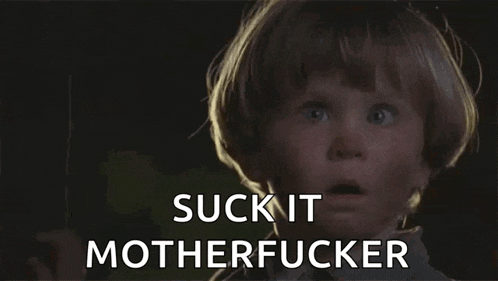 a little boy says yep suck it motherfucker in a dark room