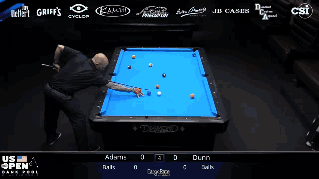 a pool table with a blue cloth sponsored by diamond